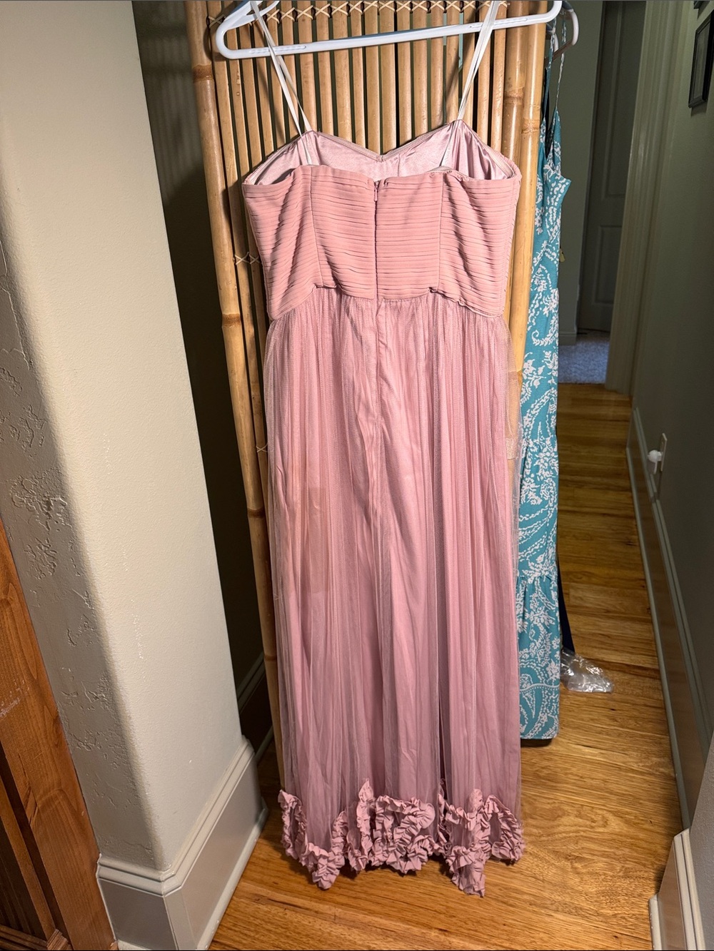 Gianni Bini Blush Pink Pleated Strapless Dress - Picture 3 of 3